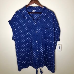 NWT Old Navy Blue Polka Dot Shirt